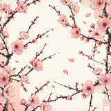 Elegant Cherry Blossom Bath With Floral Design For Shower Space(Pink)