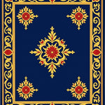 Floral with Twisting Leafwork Borders (Blue) - ODIKA