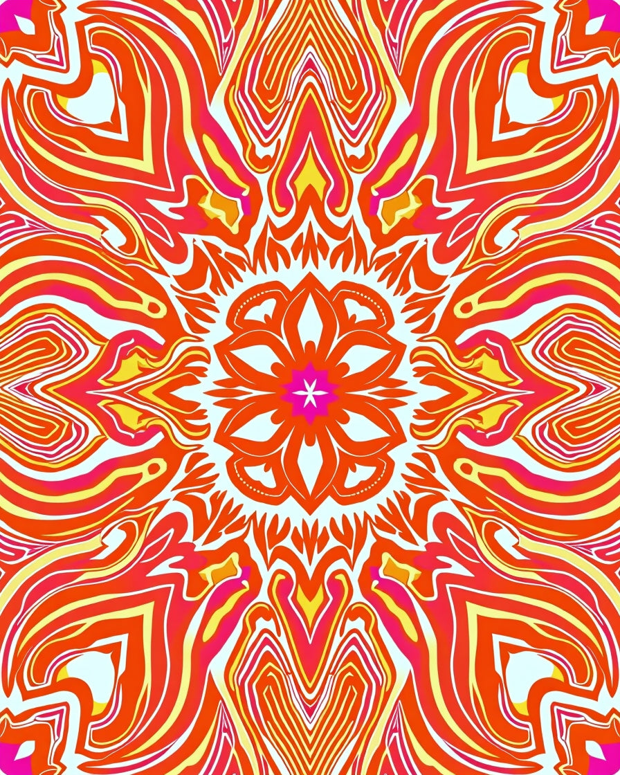 Retro Swirl Featuring Tangerine Burst Design (Orange) - ODIKA