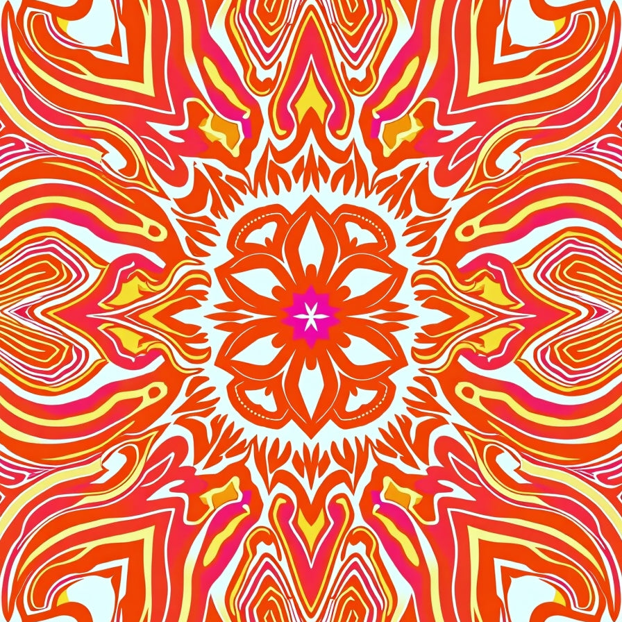 Retro Swirl Featuring Tangerine Burst Design (Orange) - ODIKA
