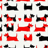 Do Not Knock Dogs Will Bark Rug Witty Vibrant Text Dog Silhouettes(Red)