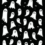 Haunted Mansion Rug Ghostly Silhouette Halloween Themed Area Rug(White)