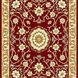 Botanical Floral Symmetrical Interwoven Decorative(Red)