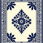 Damask with Flowing Vine Embellishments (Blue) - ODIKA