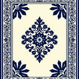 Damask with Flowing Vine Embellishments (Blue) - ODIKA