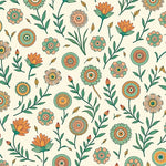 Boho Floral Botanical Artistic Embellished Decorative Statement (Beige) - ODIKA