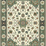 Vintage Olive with Traditional Oriental Motifs(Beige)