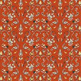 Autumn Leaf Cascade with Interlocking Vine Motifs(Orange)