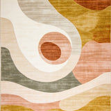 Earthy Spiral Round Featuring Layered Beige Swirls and Natural Accents(Beige)