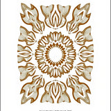 Sunburst Motif with Radiating Petal Formations(Brown)