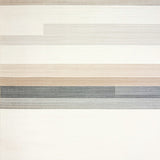 Abstract Horizon Beige Grey Runner Modern Striped Hallway(Beige)