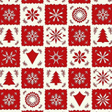 Nostalgic Wintertime Patchwork Decorative Centerpiece(Red)