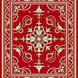 Vintage Winter Botanical Medallion Accent Floral(Red)