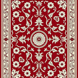 Vintage Mosaic Floral Arabesque Artistic Handwoven(Red)