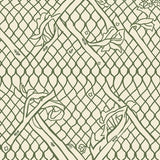 Muted Botanical Trellis Design with Aged Patina Finish(Ivory)