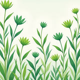 Meadow Bliss Artistic Floral Interwoven Elegant Decorative (Green)