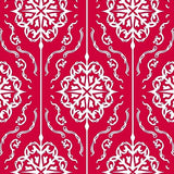 Snowflake Medallion Festive Interlocking Winter Holiday Accent Design(Red)