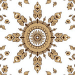 Inspired Floor Covering with Symmetrical Rosette (Beige) - ODIKA