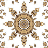 Inspired Floor Covering with Symmetrical Rosette (Beige) - ODIKA