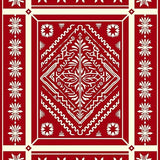 Elegant Nordic Snowflake Arrangement with Stylized Pinecone Highlights(Red)