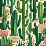 Vibrant Eclectic Desert Flora Motif(Green)