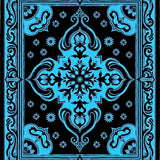 Botanical Paisley Damask Eclectic Artisan Motif (Blue)