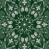 Festive Pine Branch Snowflake Medallion Half Moon Doormat Non Slip Entrance(Green)