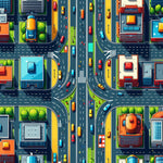 Multicolor Road Playmat for Learning Space(Red) - ODIKA