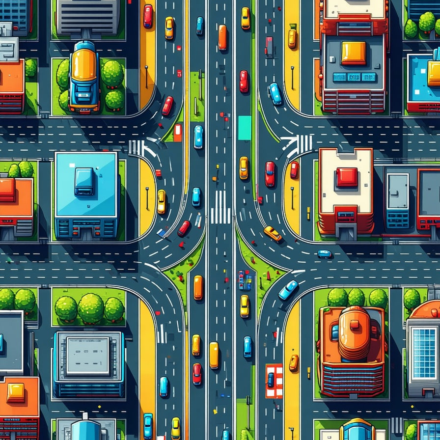 Multicolor Road Playmat for Learning Space(Red) - ODIKA