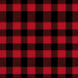 Bold Buffalo Check Design with Rustic Inspired Motifs(Red)