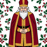 Nostalgic Father Christmas Heritage Half Moon Entryway(Red)