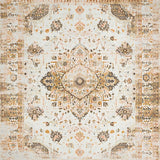 Elodie Collection Elegant Medallion Area with Distressed Vintage Charm(Beige)