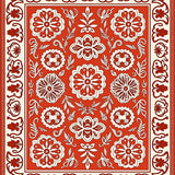 Autumn Petal Mosaic with Ornate Leaf Filigree(Red)