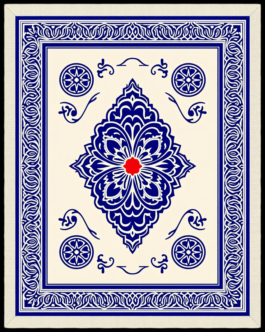 Eclectic Mosaic Ornamental Patchwork Transitional Charm (Blue) - ODIKA