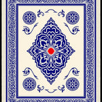 Eclectic Mosaic Ornamental Patchwork Transitional Charm (Blue) - ODIKA