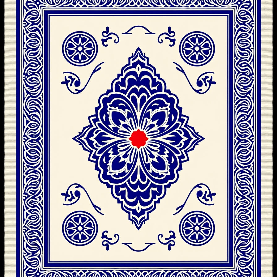 Eclectic Mosaic Ornamental Patchwork Transitional Charm (Blue) - ODIKA