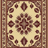 Woodland Leaf Medallion Embroidery Decorative Artistic(Beige)