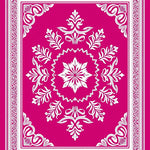 Cascading Petal Medallion with Ornate Botanical Borders (Pink) - ODIKA