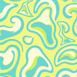 Retro Paisley Swirl Design with Abstract Teardrop Shapes(Yellow)