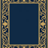 Arabesque Vine Scroll Low Pile Vintage Distressed Style(Blue)