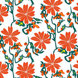 Sunburst Petal Cascade with Ornate Foliage and Modern Boho Detailing (Orange)