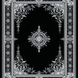 Elegant Coffin Shaped Decorative Rug With Mystical Gothic(Silver)