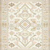 Ivory Beige Tribal Runner Loop Pile Area(Beige)