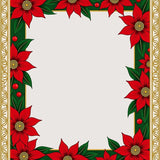 Poinsettia Bloom Christmas Entry with Golden Bell Borders(Red)