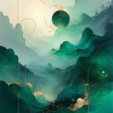 Greenback Fog Dottiorug Lilo Posture Abstract Design(Green)