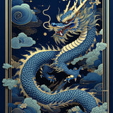 Dynamic Colorful Dragon Imagery(Blue)