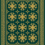 Nordic Snowflake Medallion with Interlocking Filigree and Festive Motifs(Green)