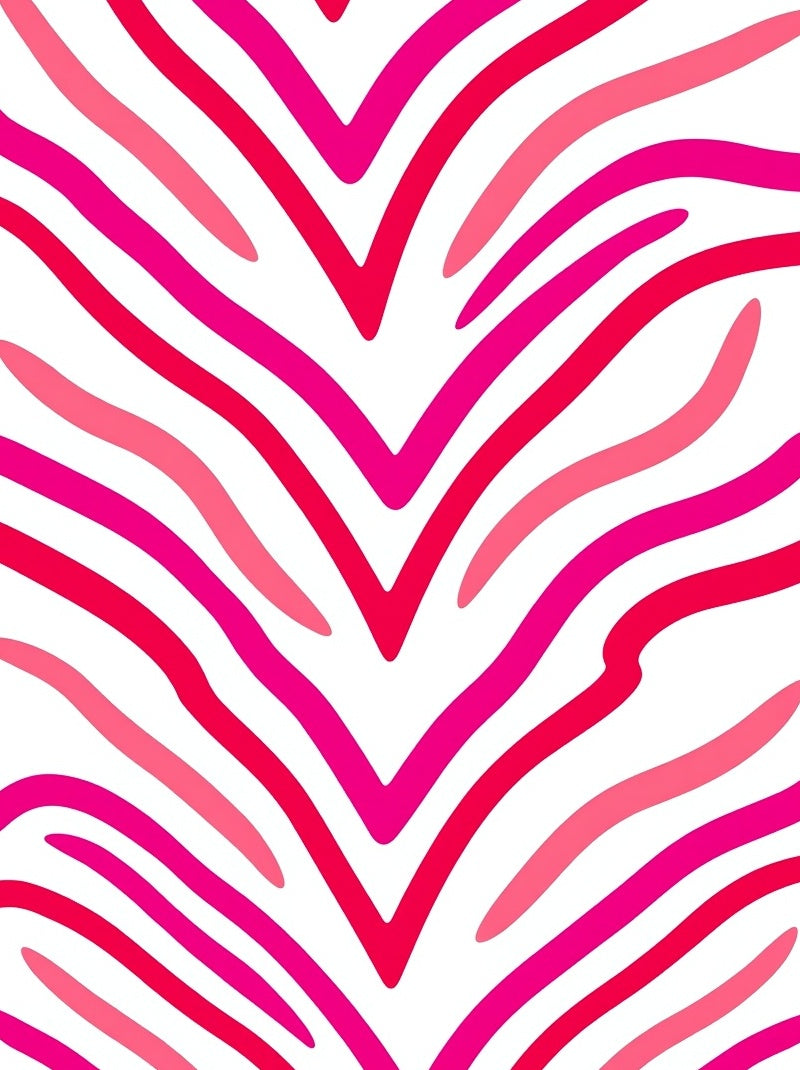 Vibrant Interlocking Chevron with Curves and Playful Flow (Pink) - ODIKA