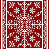 Nordic Yuletide Celebration Motif Elegant Adornment(Red)
