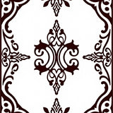 Elegant Swirling Damask Traditional Motif Decorative Flooring Accent(Brown)